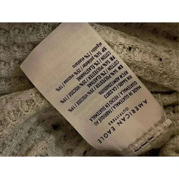 American Eagle Women's Small Black Waffle Knit Pullover oversized Sweater Long S - Picture 4 of 4